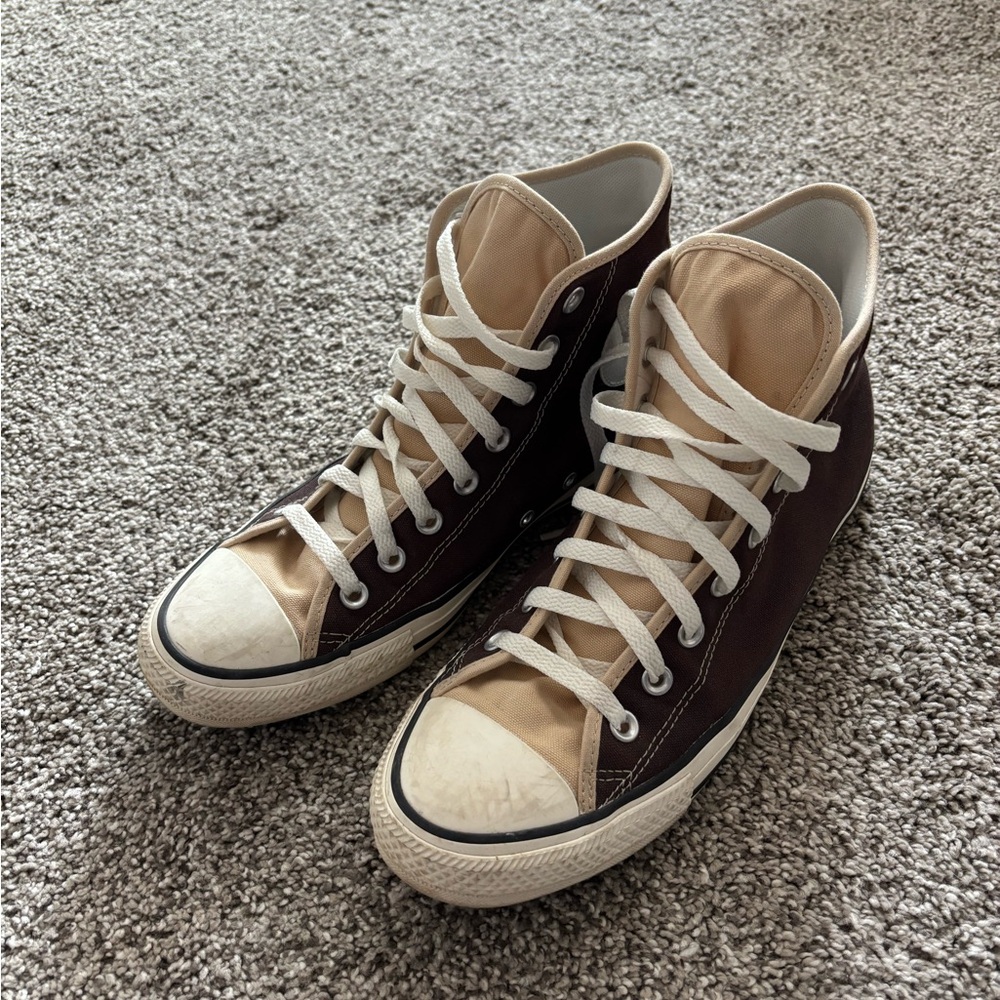 Converse Two-Tone Brown and Cream Sneakers